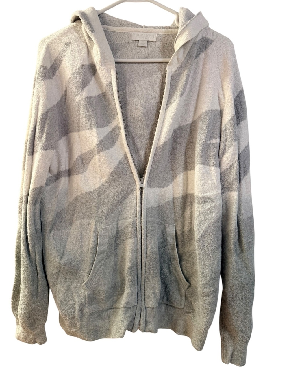 Barefoot Dreams CozyChic Ultra Lite Knit Zip-Up Hoodie Sweater Medium